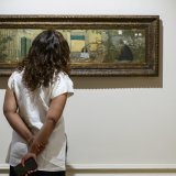 De format allongé, "Dans le jardin chez Vallotton" se "lit" de droite à gauche, comme un manga.